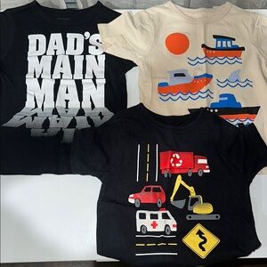 The Children's Place Black and Cream Graphic T-Shirts Set